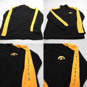Vintage Iowa Hawkeyes‎ Fleece Mens XL Black Yellow 1/4 Zip NCAA Black Gold